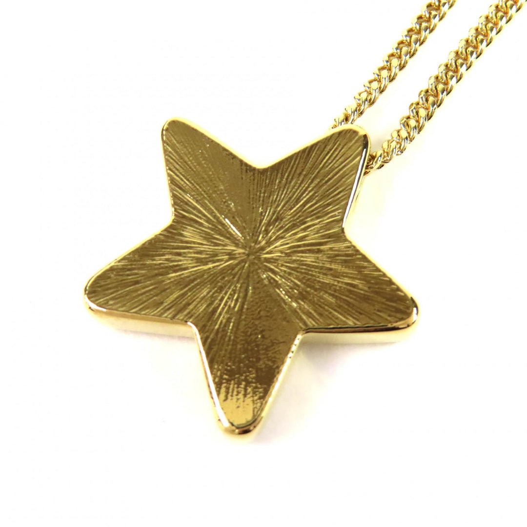 Excellent CHANEL Necklace Crystal COCO Mark Star gold Women ABG573 D25K