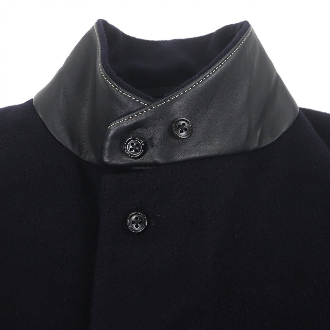 Pristine HERMES Chester coat Navy cashmere mens 58