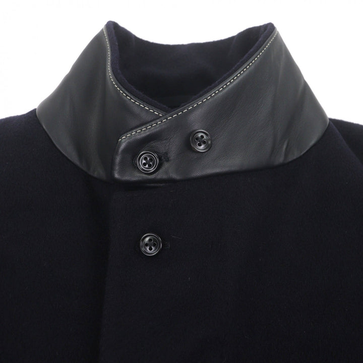 Pristine HERMES Chester coat Navy cashmere mens 58