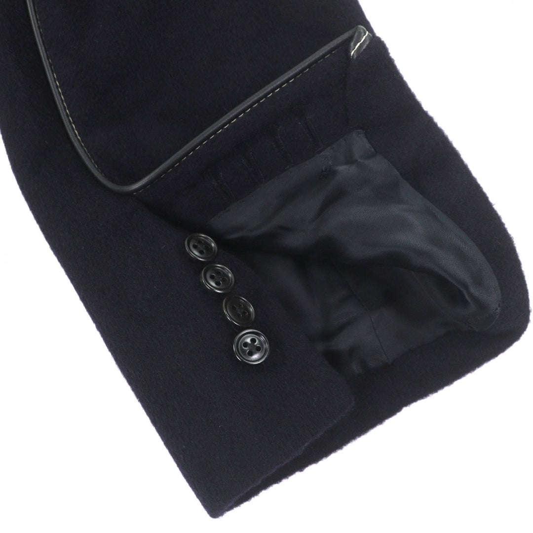 Pristine HERMES Chester coat Navy cashmere mens 58