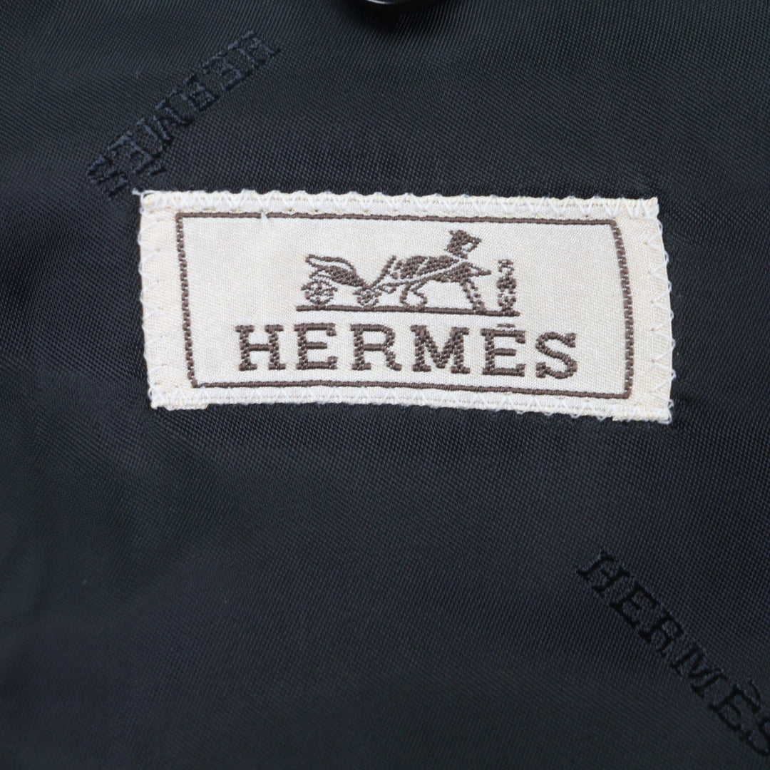 Pristine HERMES Chester coat Navy cashmere mens 58