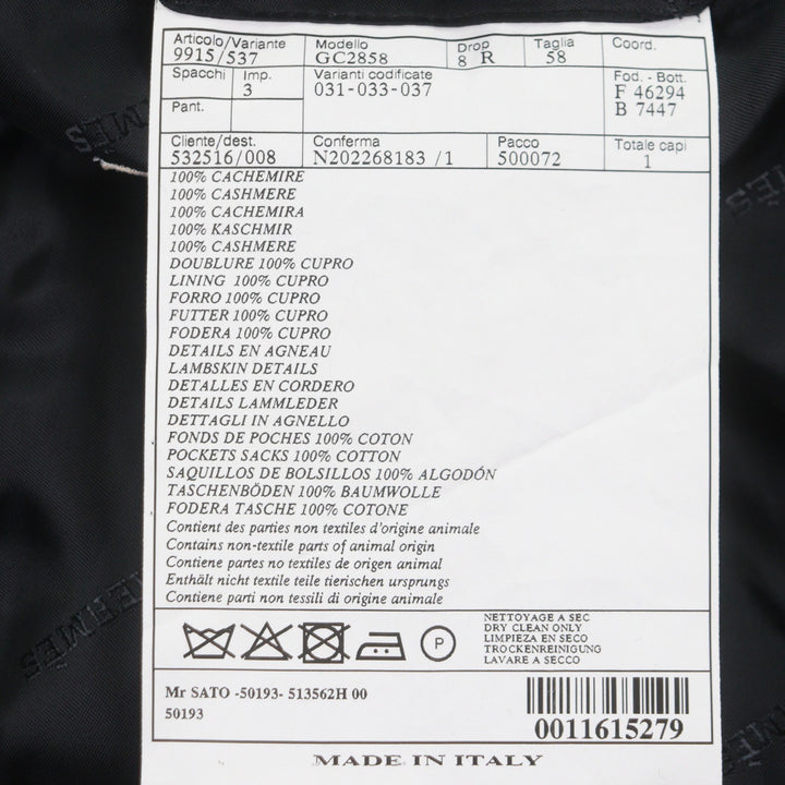 Pristine HERMES Chester coat Navy cashmere mens 58