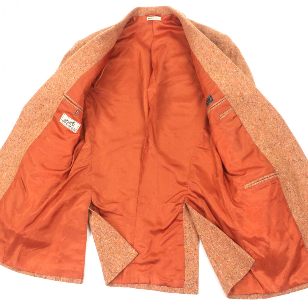 Great HERMES tailored jacket Orange cashmere mens 48