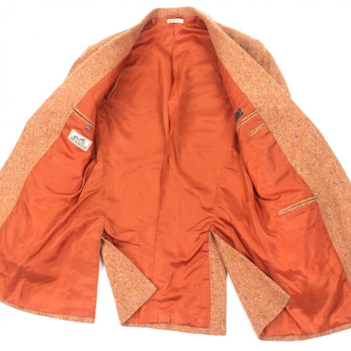 Great HERMES tailored jacket Orange cashmere mens 48