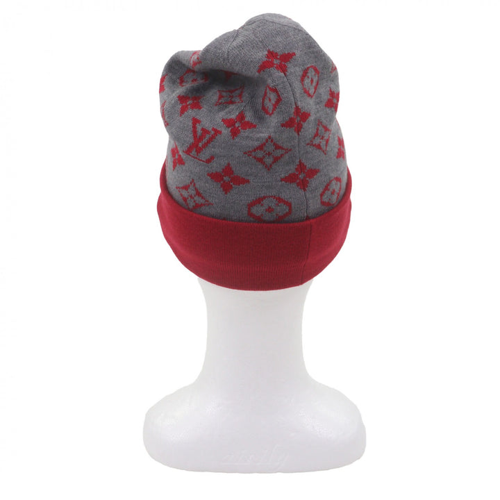 Excellent LOUIS VUITTON Knit cap LV Rabbit Monogram hat gray wool mens M77963