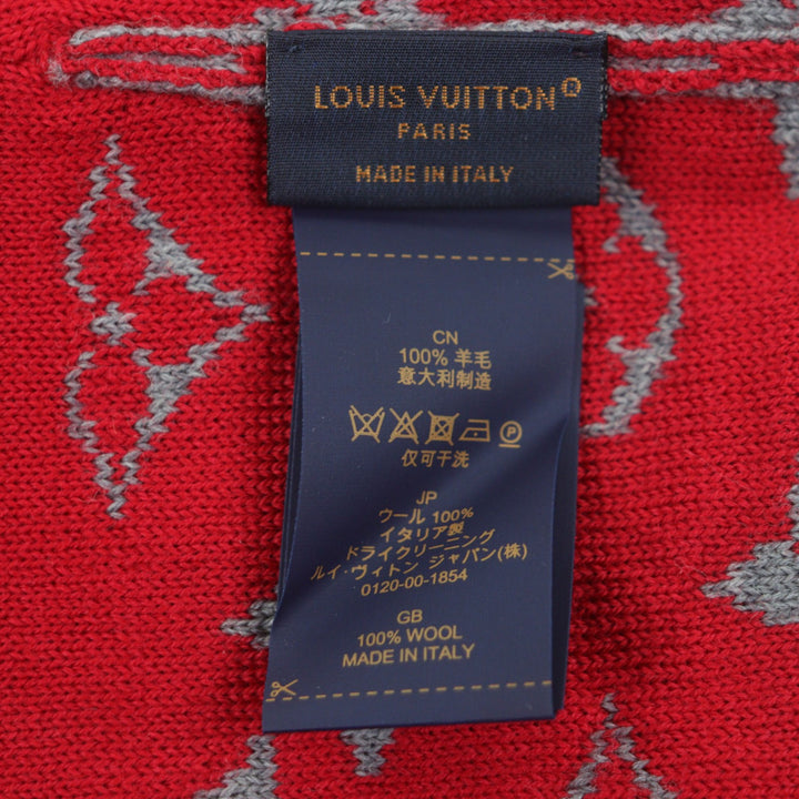Excellent LOUIS VUITTON Knit cap LV Rabbit Monogram hat gray wool mens M77963