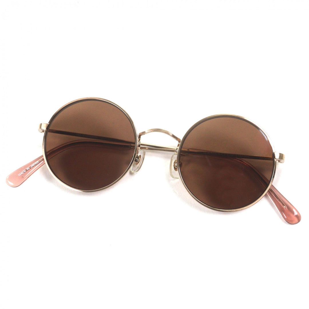 Excellent 金子眼鏡 sunglasses THE SHISHIKUI round Matt gold mens