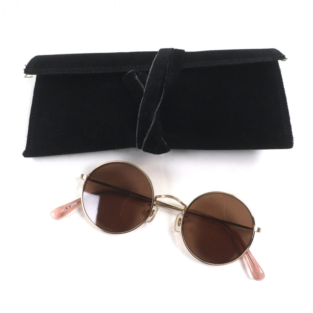 Excellent 金子眼鏡 sunglasses THE SHISHIKUI round Matt gold mens