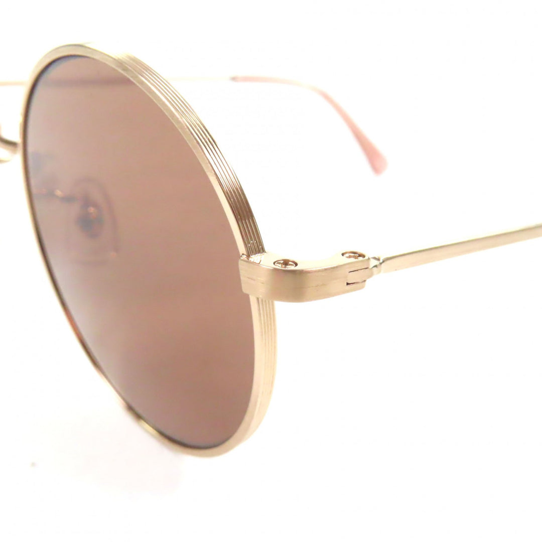 Excellent 金子眼鏡 sunglasses THE SHISHIKUI round Matt gold mens