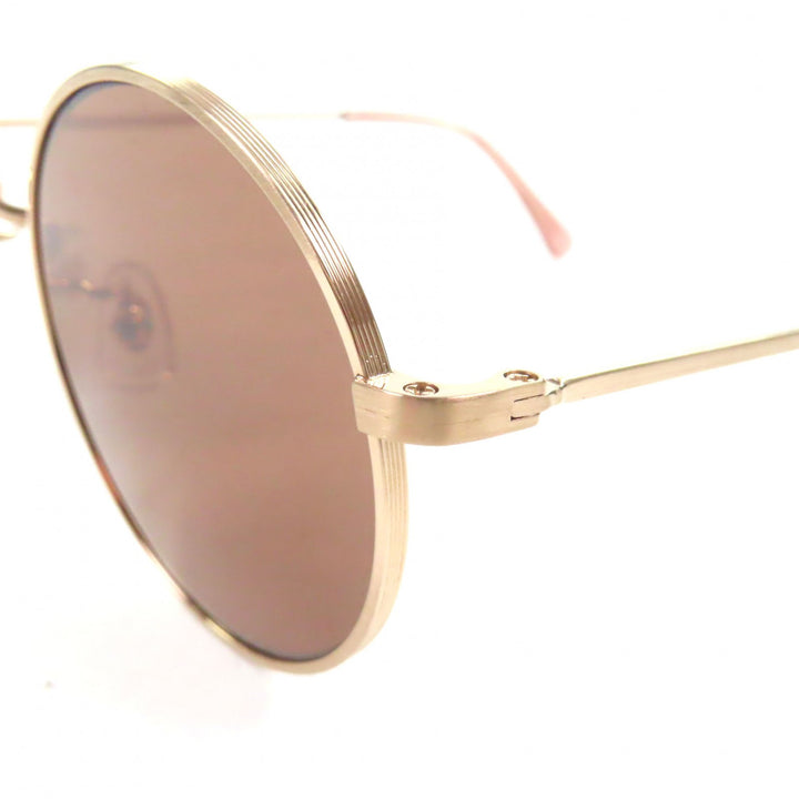 Excellent 金子眼鏡 sunglasses THE SHISHIKUI round Matt gold mens