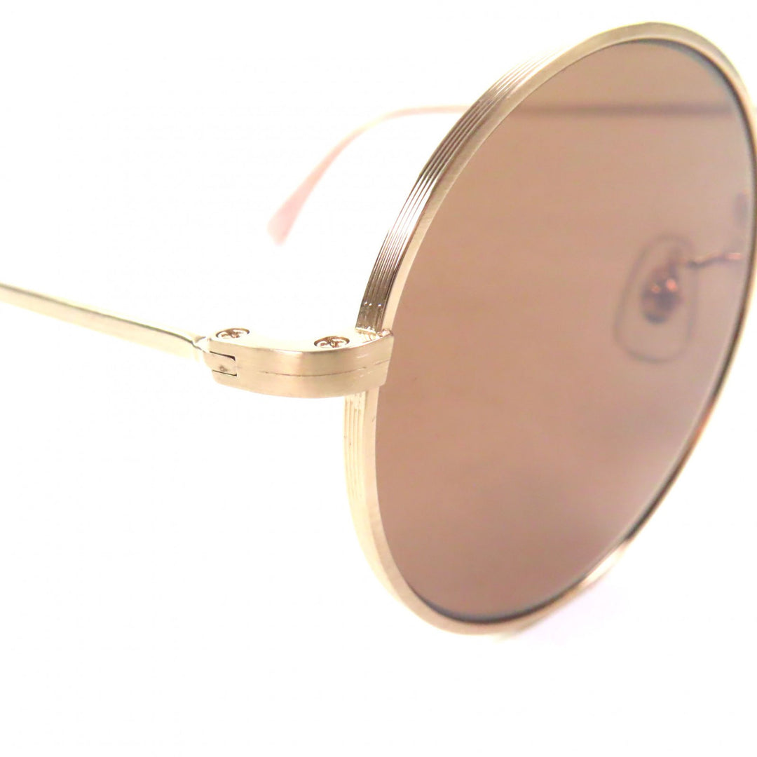 Excellent 金子眼鏡 sunglasses THE SHISHIKUI round Matt gold mens