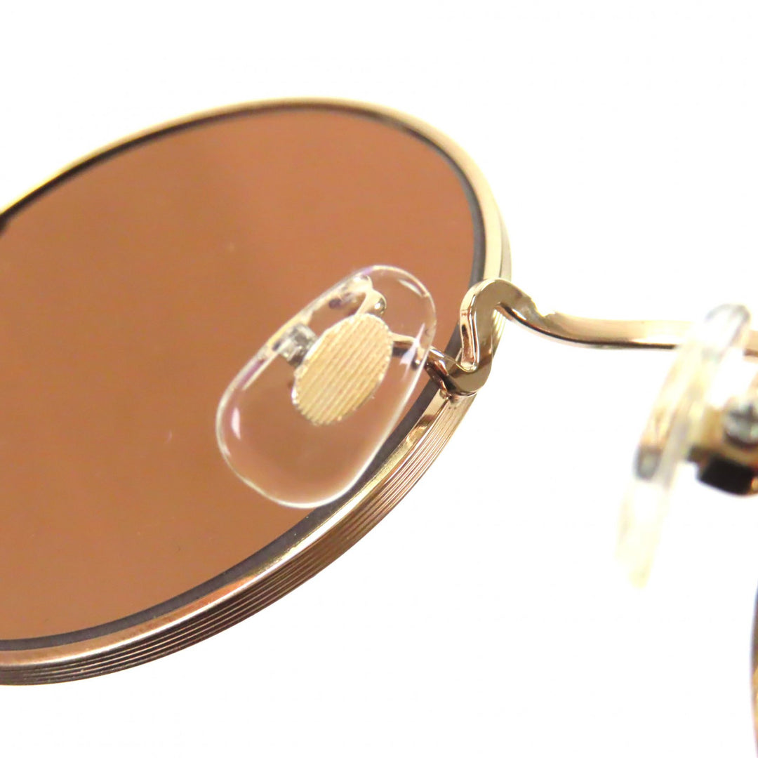 Excellent 金子眼鏡 sunglasses THE SHISHIKUI round Matt gold mens