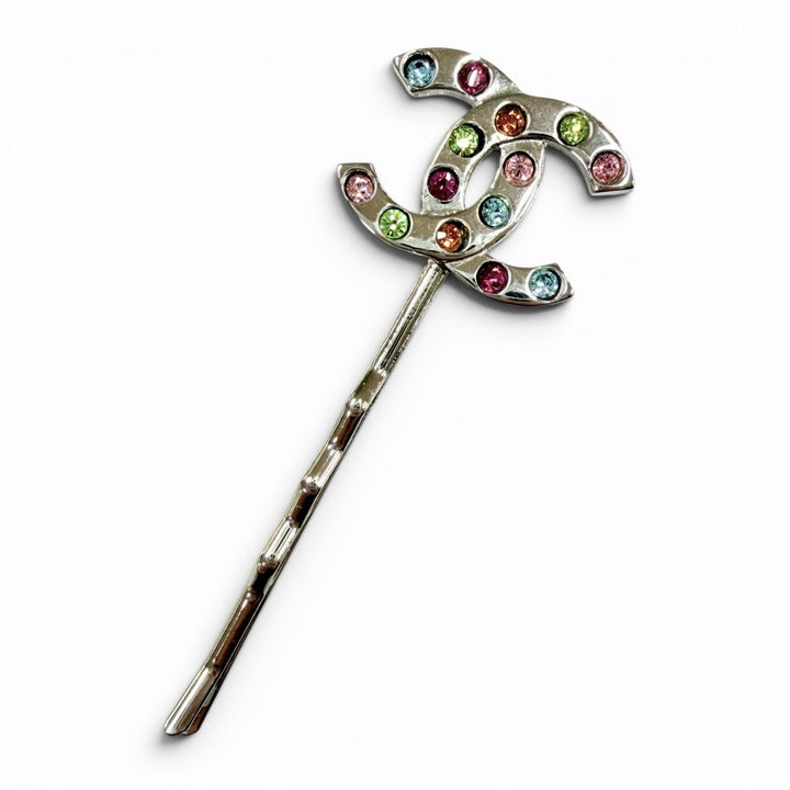 Excellent CHANEL hairpin COCO Mark Silver Women 00T