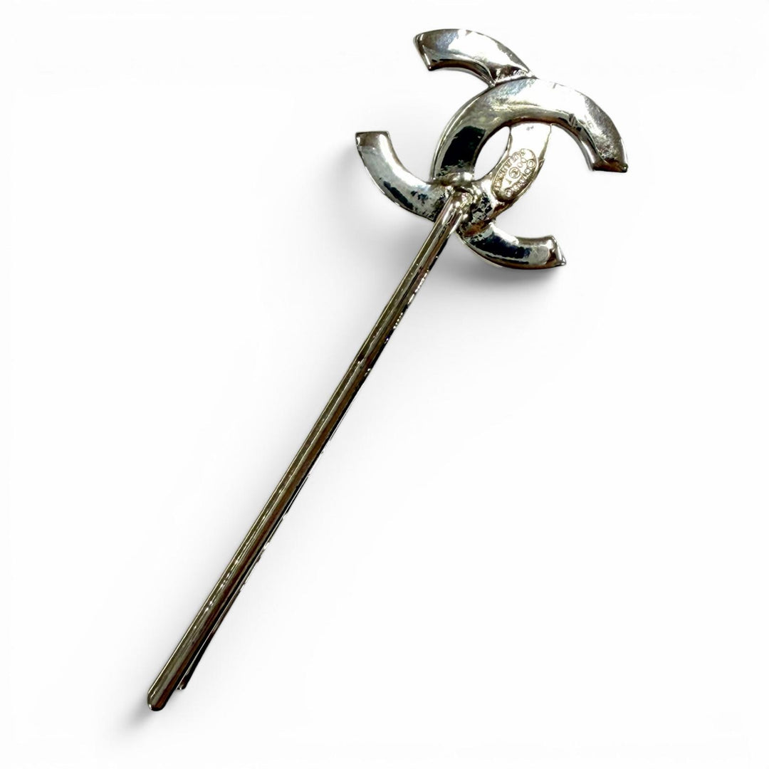 Excellent CHANEL hairpin COCO Mark Silver Women 00T