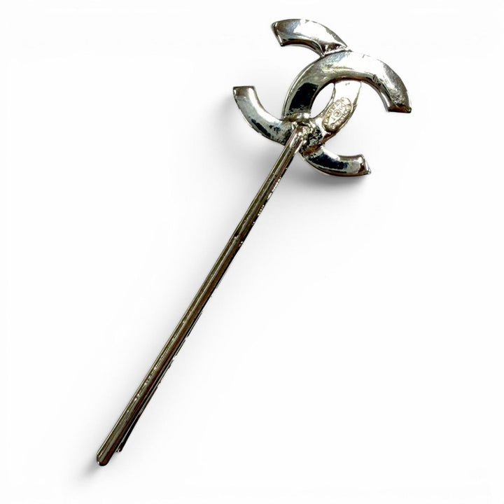 Excellent CHANEL hairpin COCO Mark Silver Women 00T