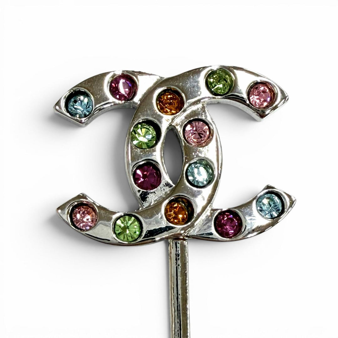 Excellent CHANEL hairpin COCO Mark Silver Women 00T