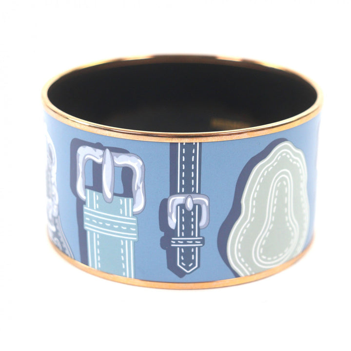 Pristine HERMES Bangle HARNAIS DES PRESIDENTS XL ENCRES Emile Blue gray