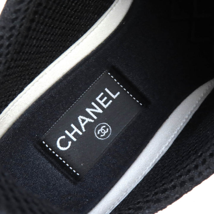 Excellent CHANEL sneakers COCO Mark Ivory leather mens 43 G45213
