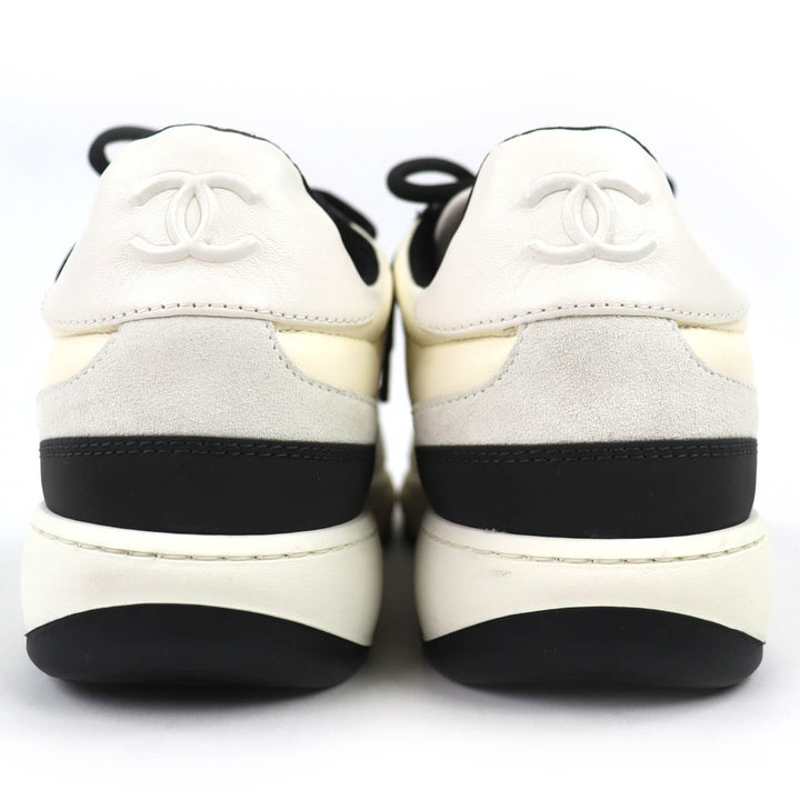 Excellent CHANEL sneakers COCO Mark Ivory leather mens 43 G45213