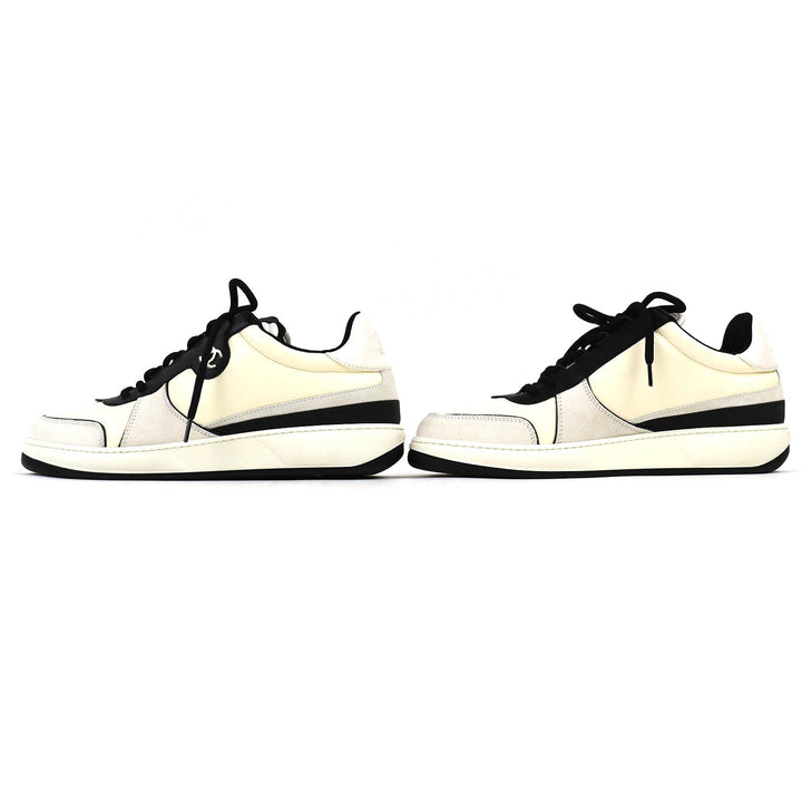 Excellent CHANEL sneakers COCO Mark Ivory leather mens 43 G45213