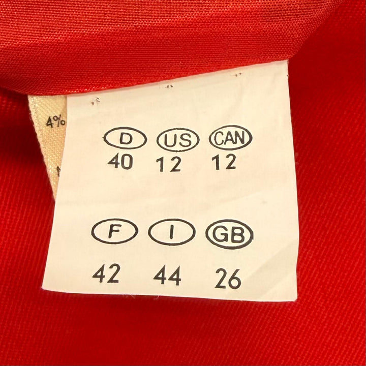 Great HERMES tailored jacket Serie Button Riding Jacket Red wool Women 42