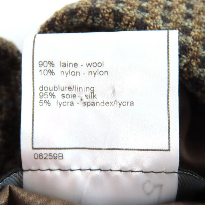 Excellent CHANEL Jacket COCO Mark Button Tweed Double Khaki wool 44 97A P09585