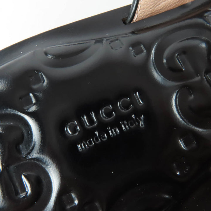Great GUCCI Sandals Interlocking G black leather Women 36.5 695207