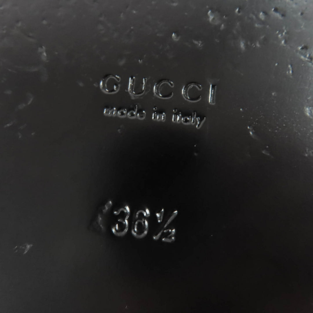 Great GUCCI Sandals Interlocking G black leather Women 36.5 695207