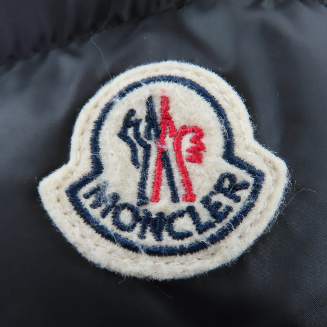Excellent MONCLER down coat HERMINE Logo patch and hood black Nylon Women 0