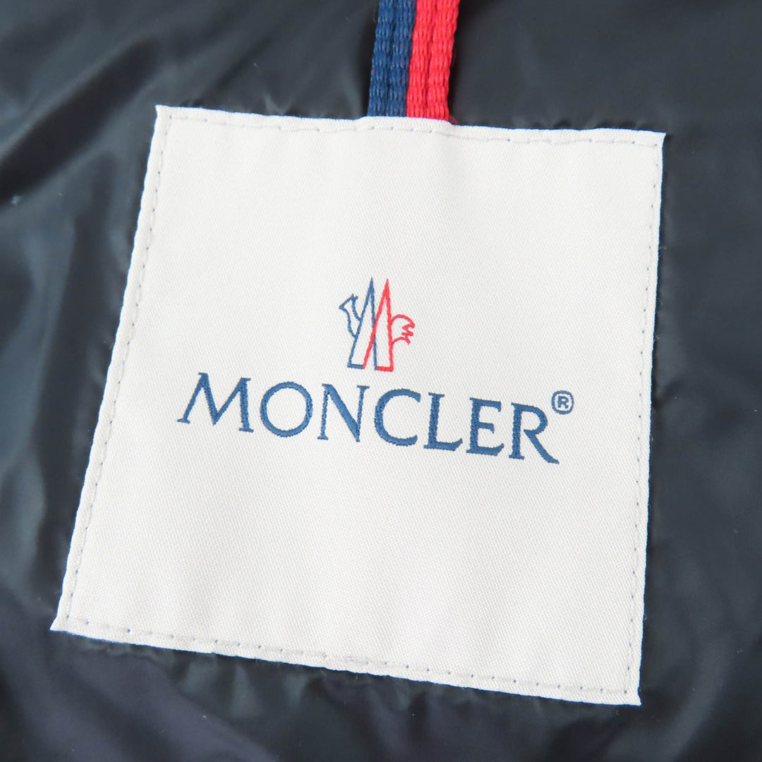Excellent MONCLER down coat HERMINE Logo patch and hood black Nylon Women 0