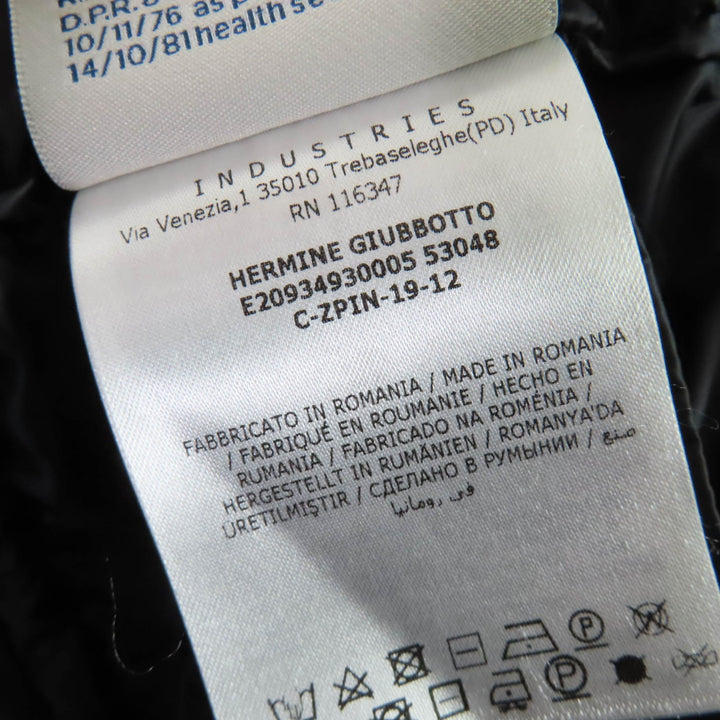 Excellent MONCLER down coat HERMINE Logo patch and hood black Nylon Women 0