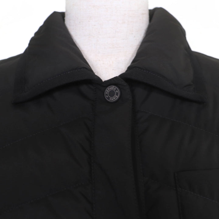 Excellent HERMES Down jacket Serie button black polyester Women 40 4H0168DR