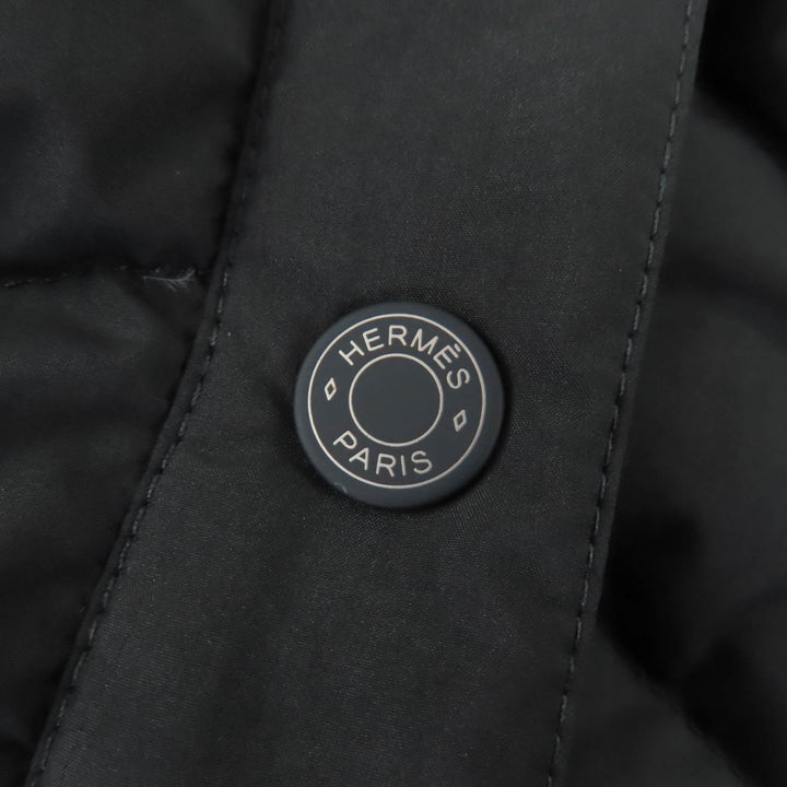 Excellent HERMES Down jacket Serie button black polyester Women 40 4H0168DR