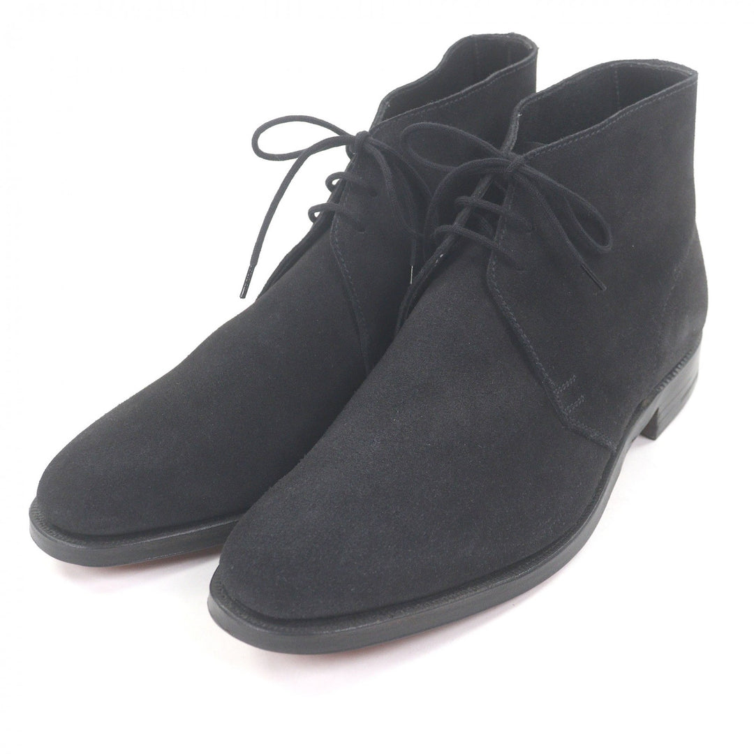 Pristine CROCKETT&JONES Ankle boots CHUKKA black Suede leather mens 5.5