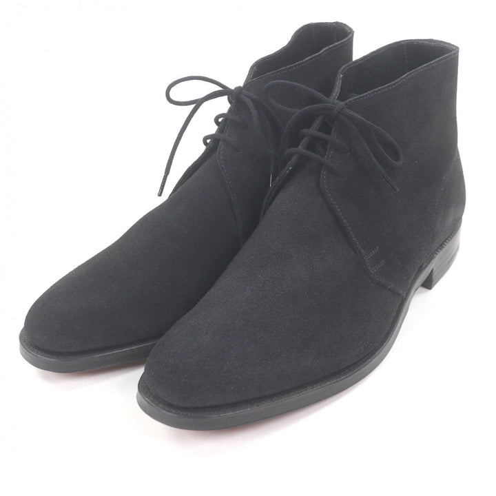 Pristine CROCKETT&JONES Ankle boots CHUKKA black Suede leather mens 5.5