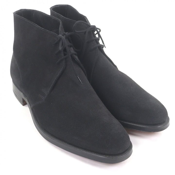 Pristine CROCKETT&JONES Ankle boots CHUKKA black Suede leather mens 5.5
