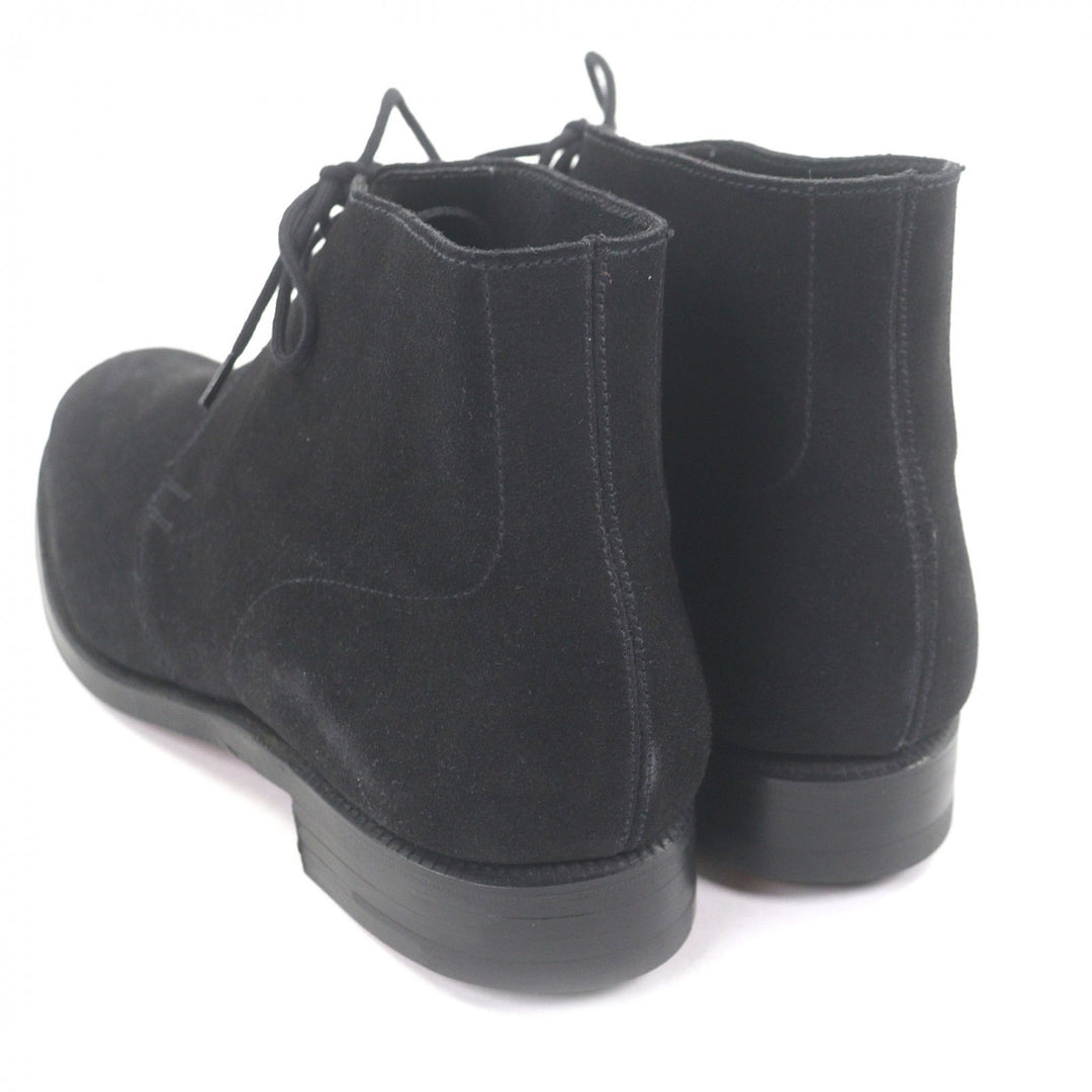 Pristine CROCKETT&JONES Ankle boots CHUKKA black Suede leather mens 5.5