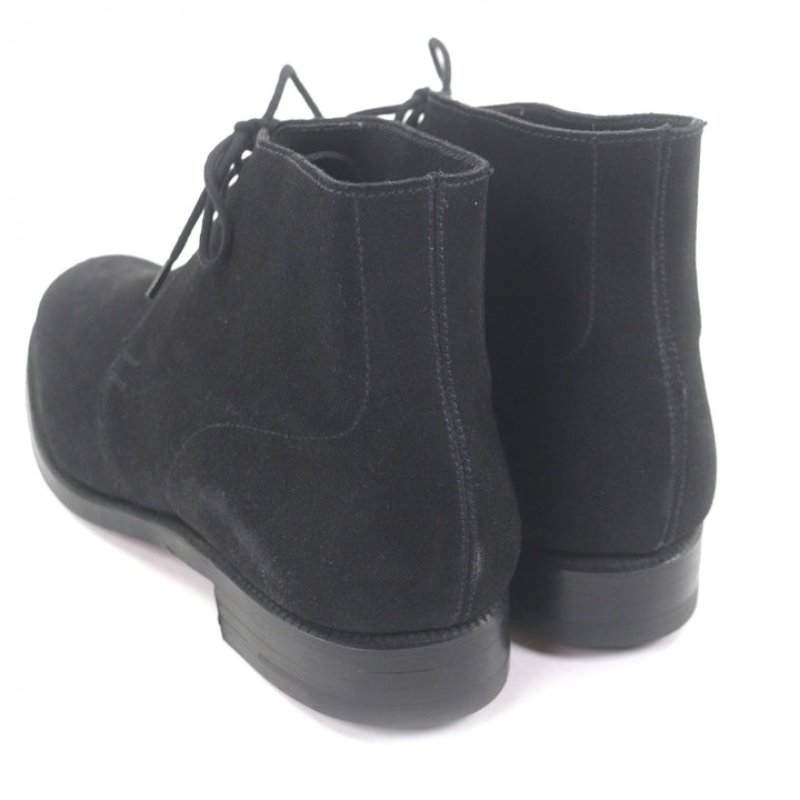 Pristine CROCKETT&JONES Ankle boots CHUKKA black Suede leather mens 5.5