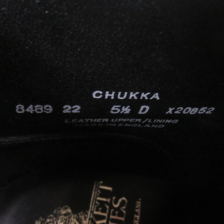 Pristine CROCKETT&JONES Ankle boots CHUKKA black Suede leather mens 5.5