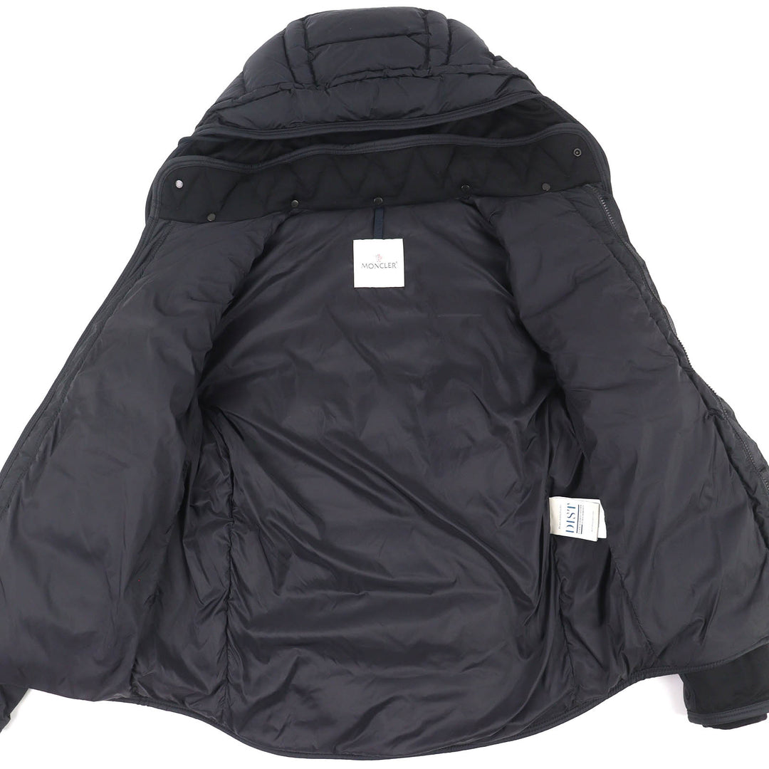 Great MONCLER Down jacket RYAN Leather logo patch, wool switching, hoodeｄ 3