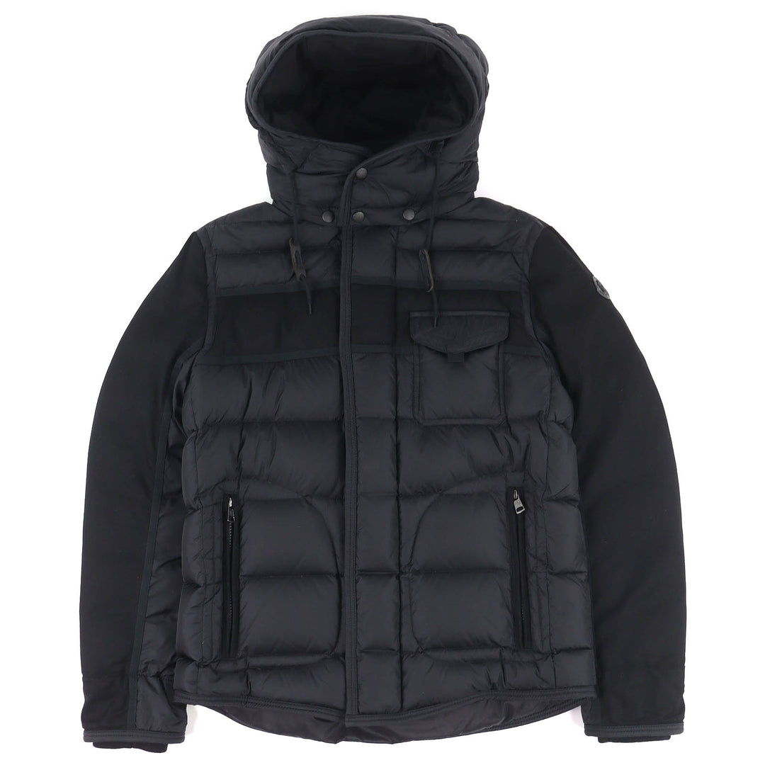 Great MONCLER Down jacket RYAN Leather logo patch, wool switching, hoodeｄ 3