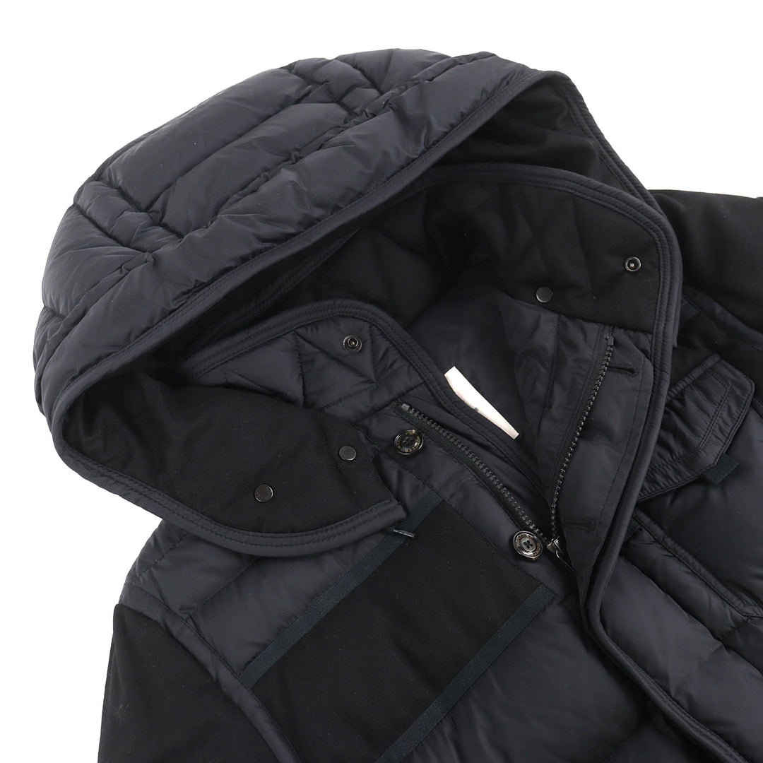 Great MONCLER Down jacket RYAN Leather logo patch, wool switching, hoodeｄ 3