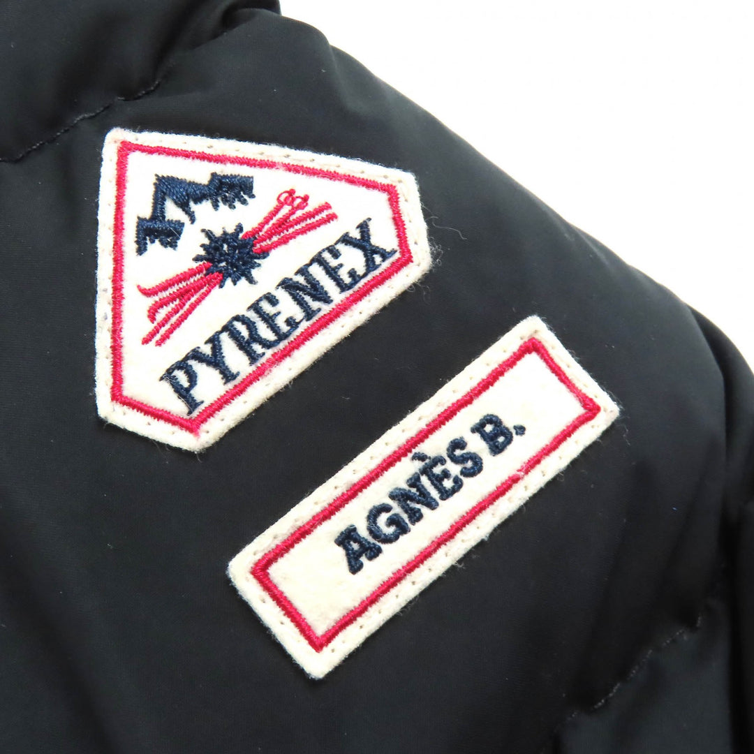 Great PYRENEX Agnes b down coat AGNES Logo patch Hooded black polyester Women 34