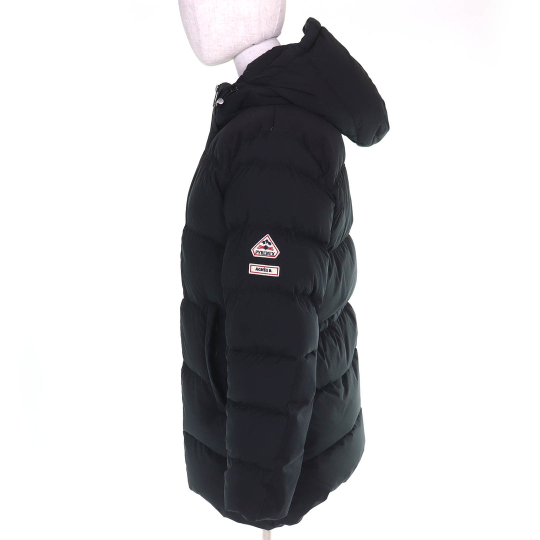 Great PYRENEX Agnes b down coat AGNES Logo patch Hooded black polyester Women 34