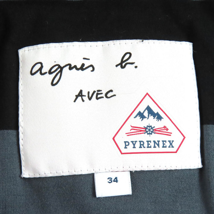 Great PYRENEX Agnes b down coat AGNES Logo patch Hooded black polyester Women 34