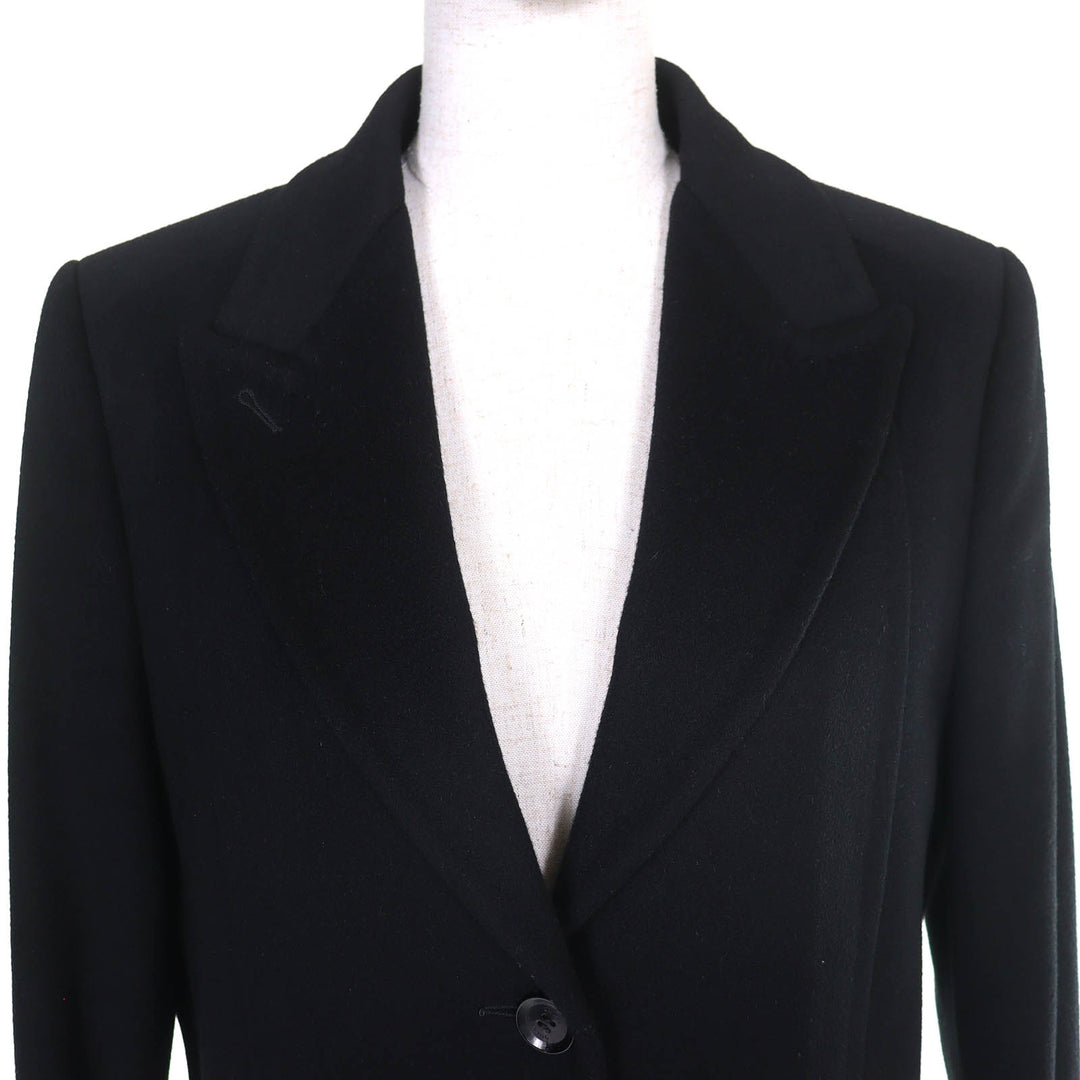 Great GUCCI Chester coat Horsebit Leather Piping Single black wool 42 204897