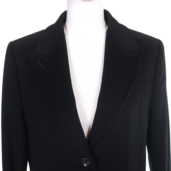 Great GUCCI Chester coat Horsebit Leather Piping Single black wool 42 204897