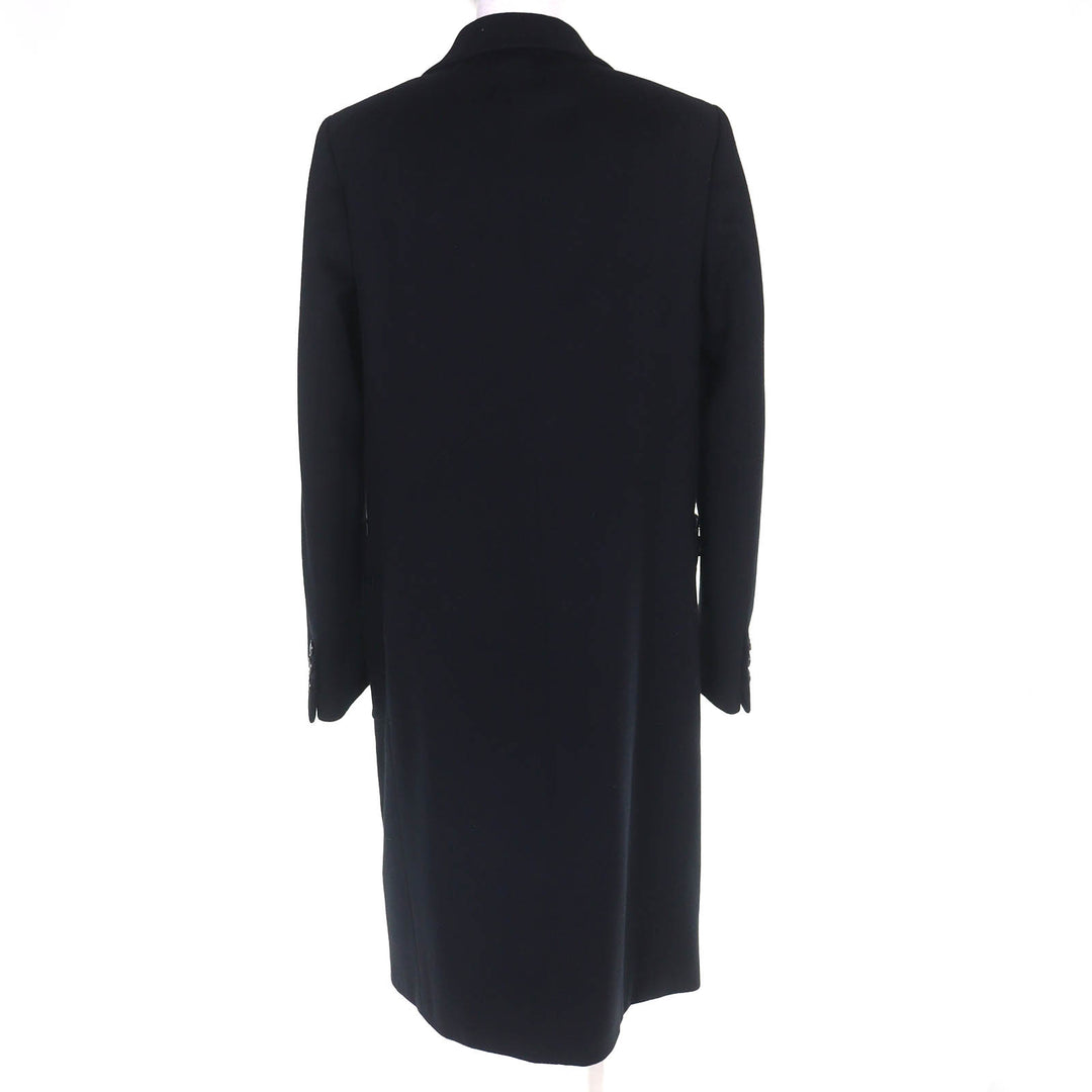 Great GUCCI Chester coat Horsebit Leather Piping Single black wool 42 204897