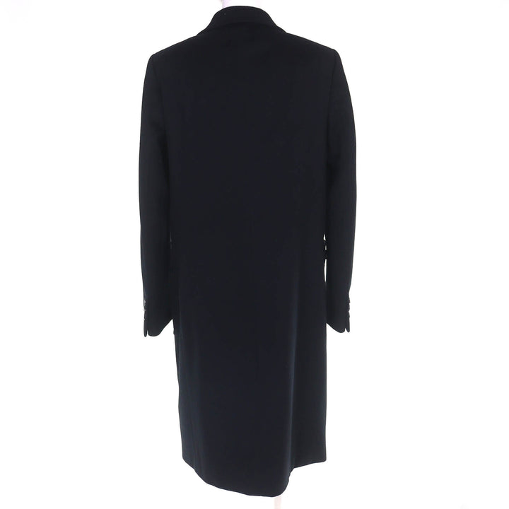 Great GUCCI Chester coat Horsebit Leather Piping Single black wool 42 204897