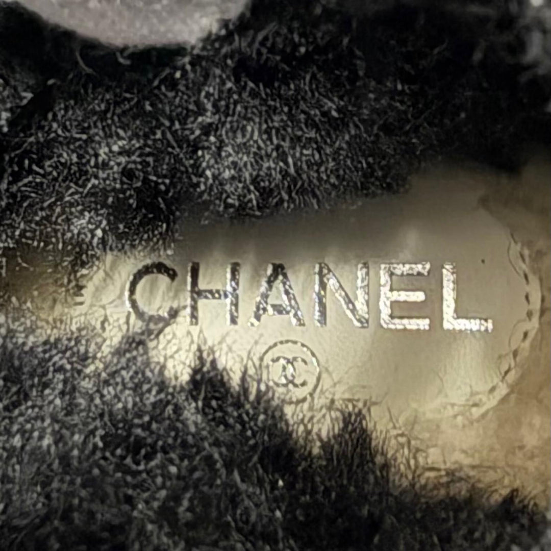 Great CHANEL short boots COCO Mark Chain Decoration Sheepskin Mouton 35 G34113